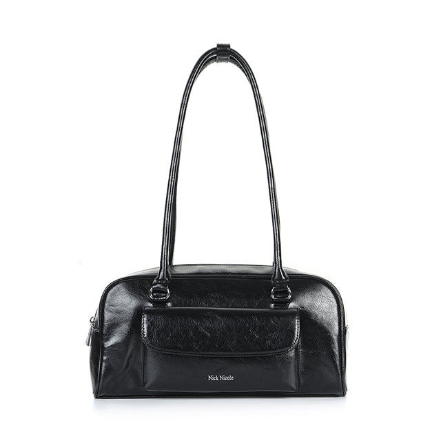 NICOLE POCKET LEATHER BAGUETTE BAG