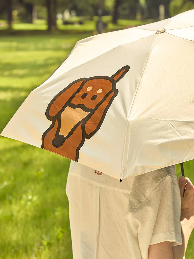 Joguman Woody Throw Away Foldable Umbrella Pouch Set (Ivory)