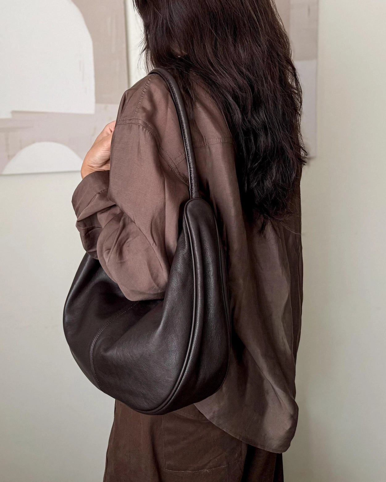 ♥︎bucks&leather♥︎25FW 真皮單肩餃子包 (大號)