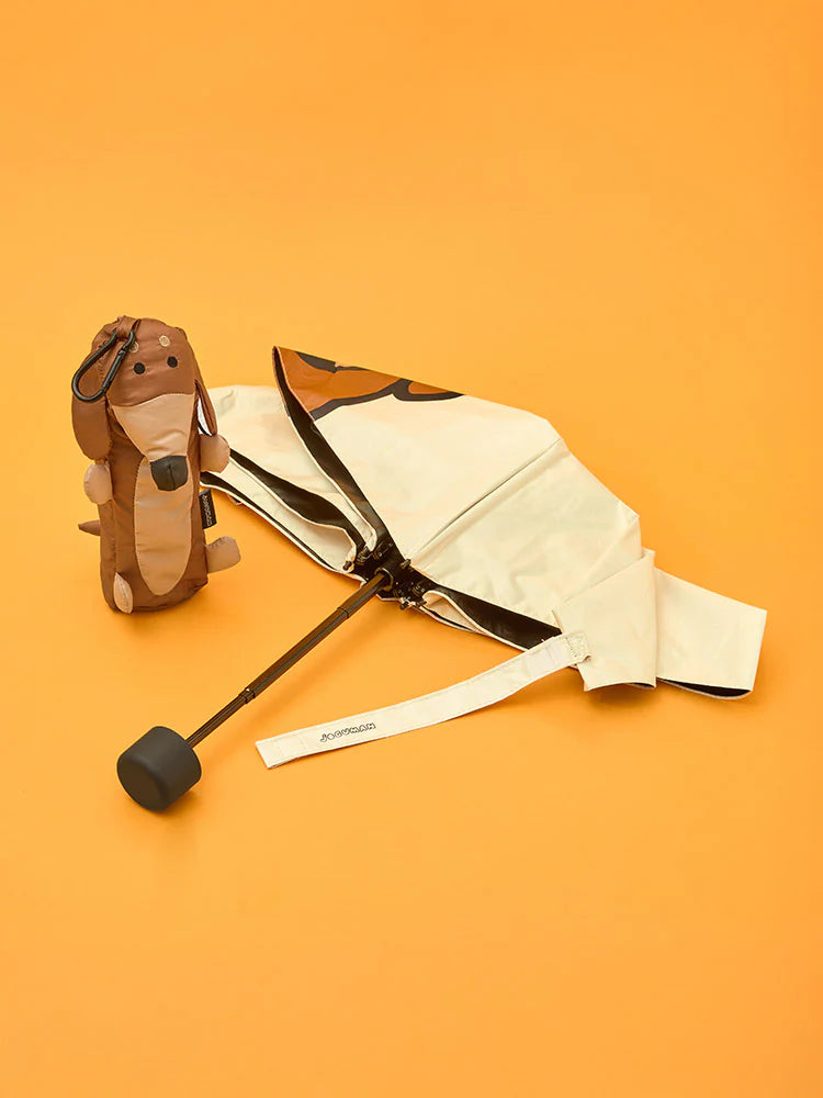 Joguman Woody Throw Away Foldable Umbrella Pouch Set (Ivory)