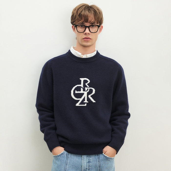 MERINO WOOL SYMBOL LOGO KNIT PULL-OVER