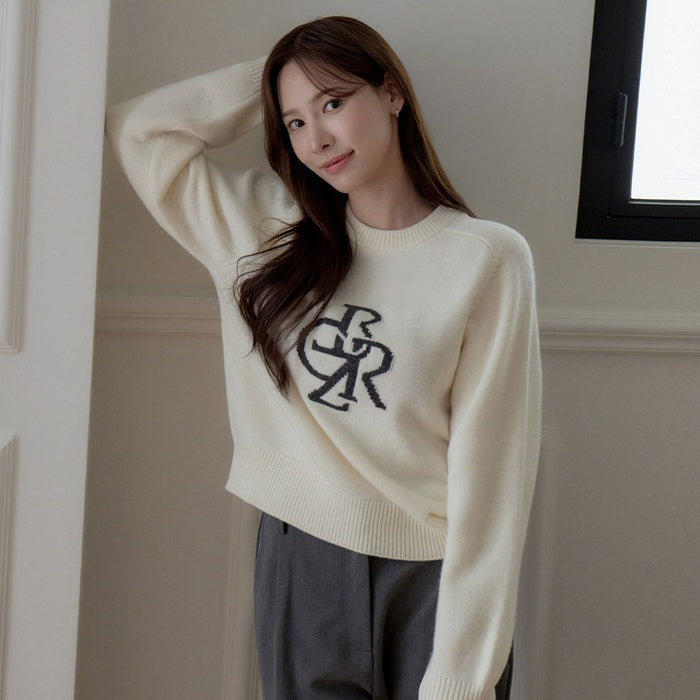 MERINO WOOL SYMBOL LOGO KNIT PULL-OVER