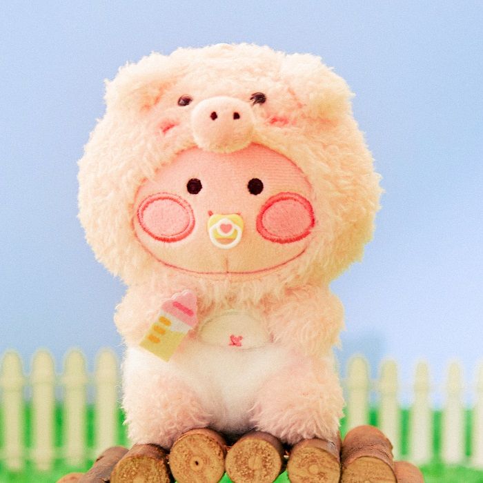 FRIENDZOO Pig Keychain Doll