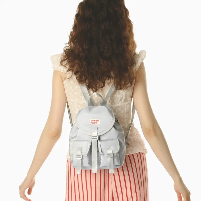 mini ver. Glossy belted flap backpack