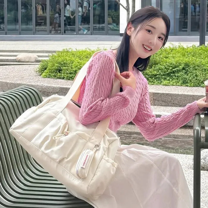 Glossy Shoulder Duffel Bag