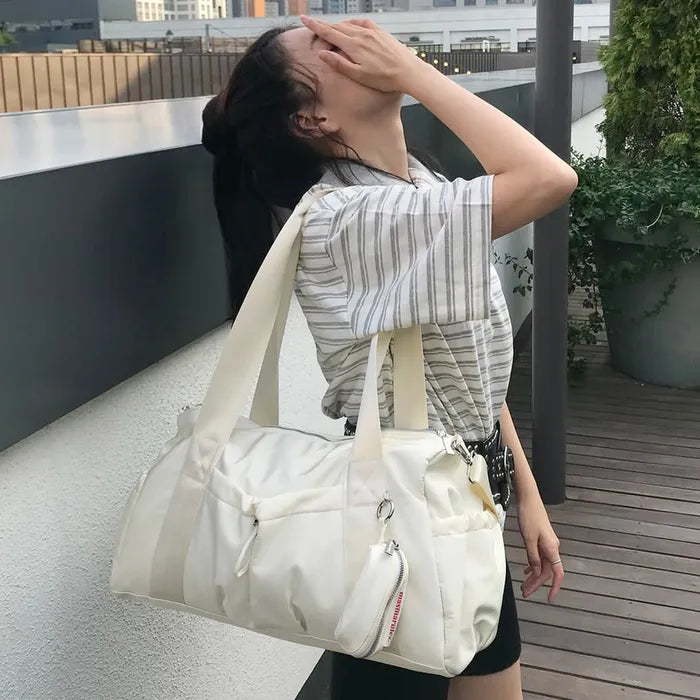 Glossy Shoulder Duffel Bag