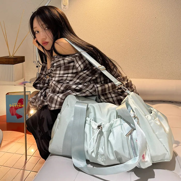 Glossy Shoulder Duffel Bag