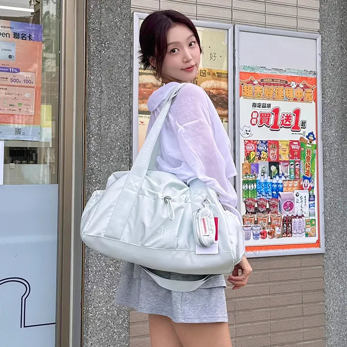 Glossy Shoulder Duffel Bag