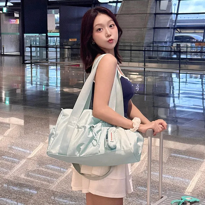 Glossy Shoulder Duffel Bag