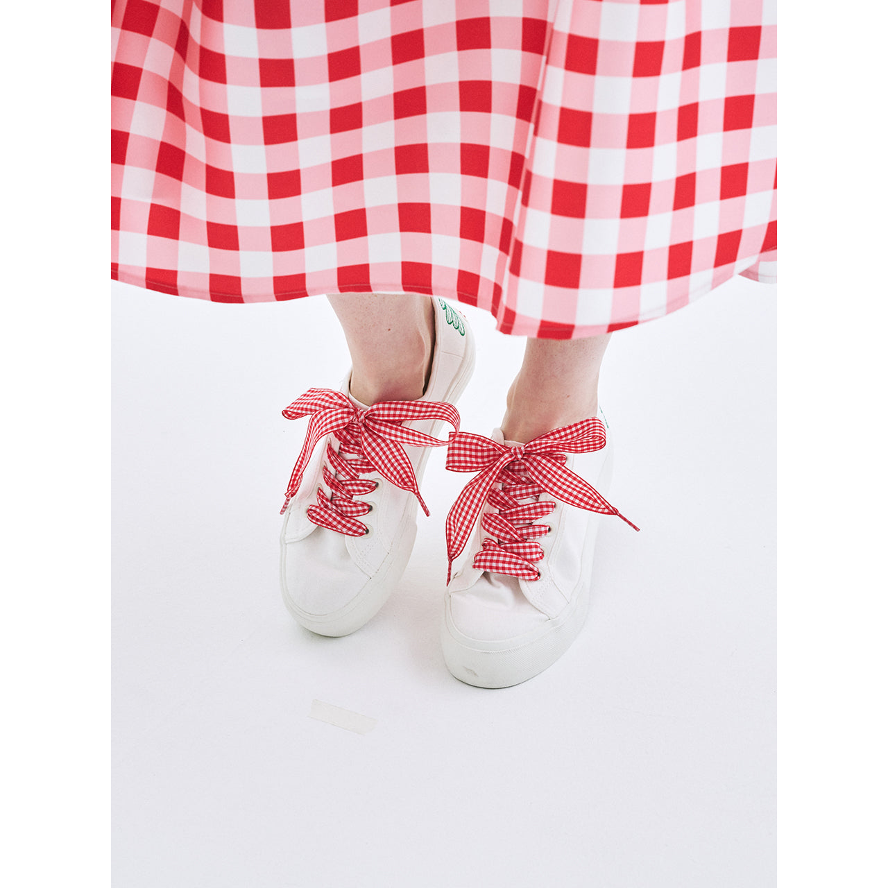 GINGHAM CHECK RIBBON SHOELACE
