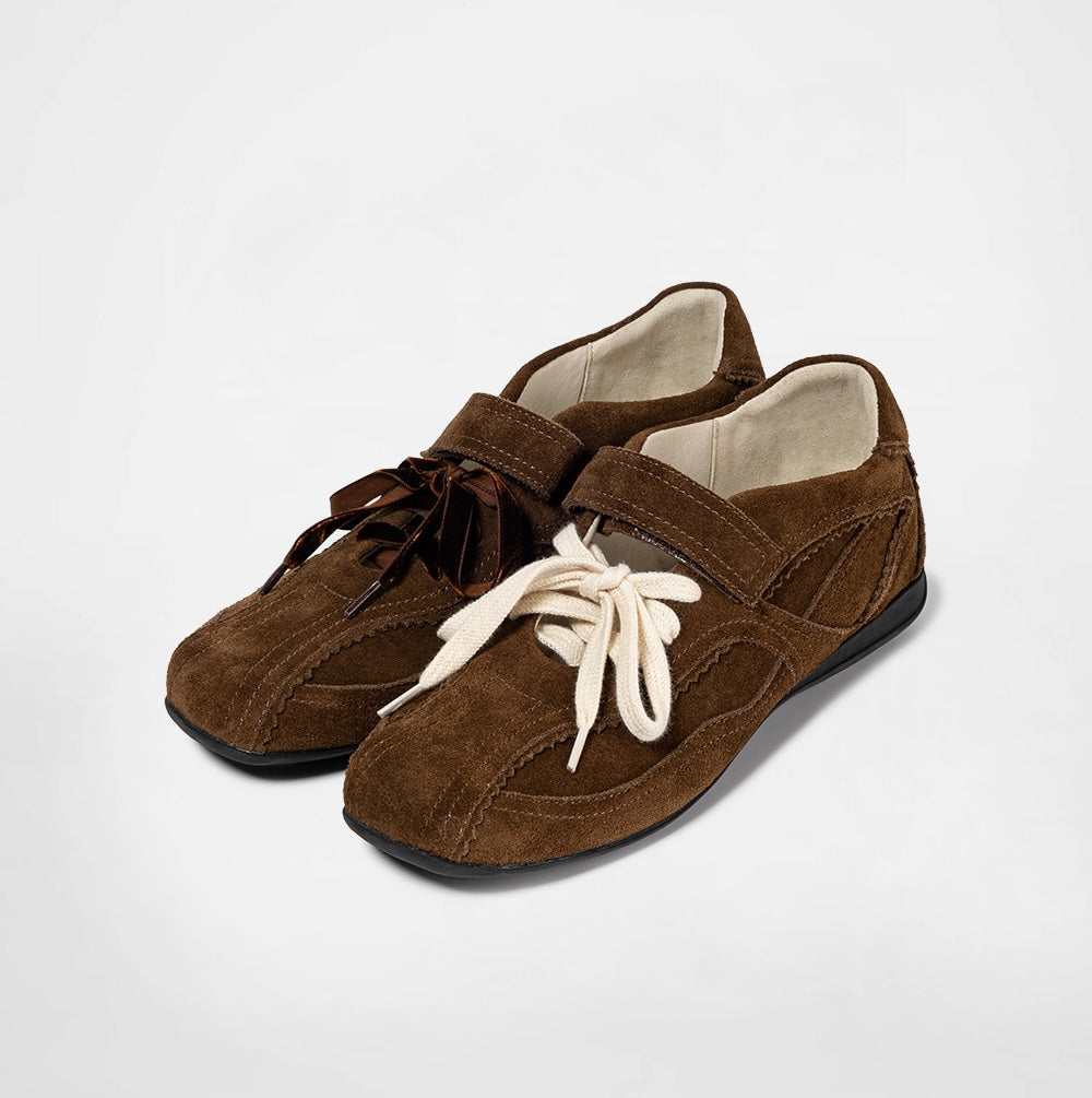 PINKING MARY JANE SNEAKERS - BROWN