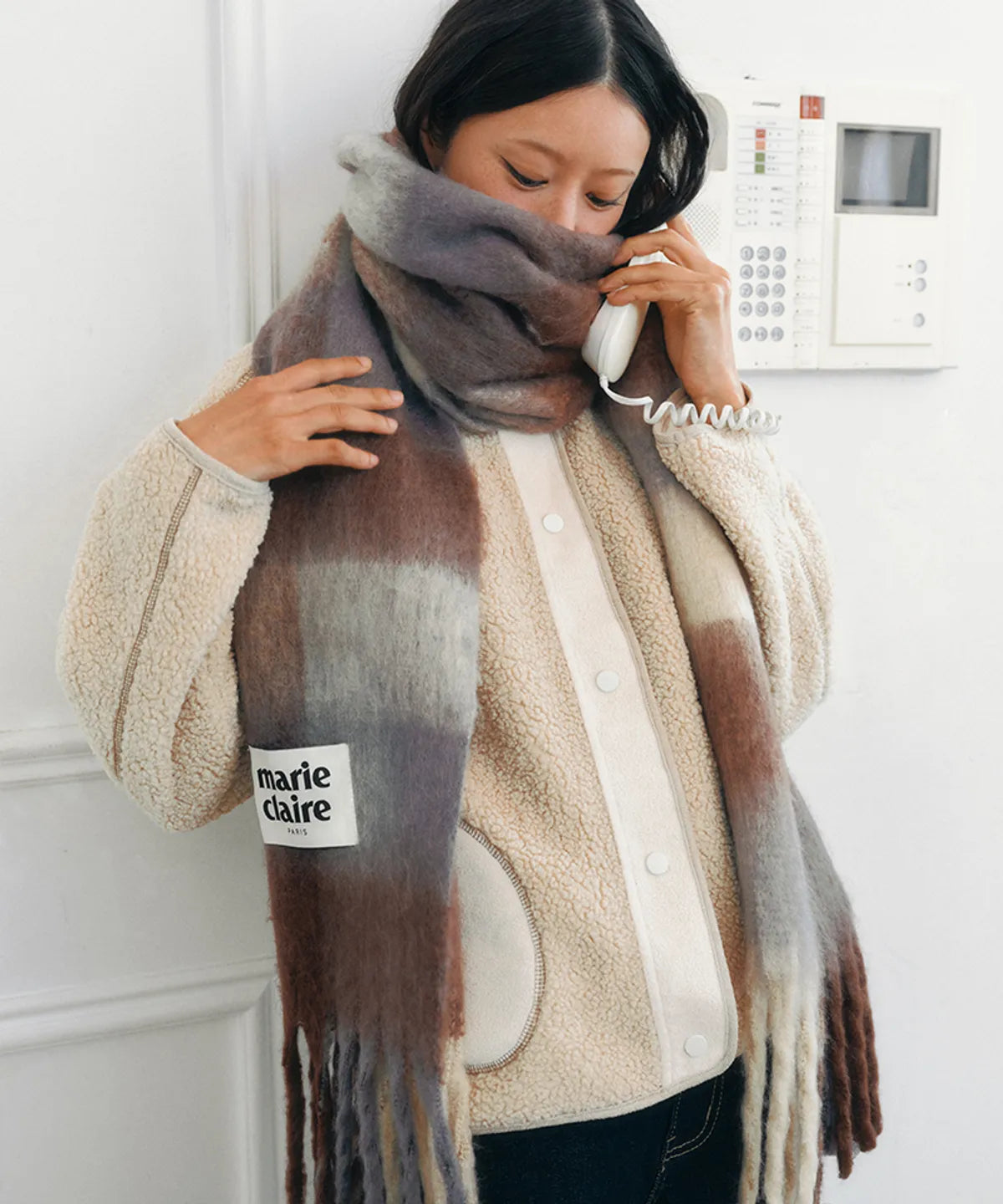 [2025」Cotton candy check muffler