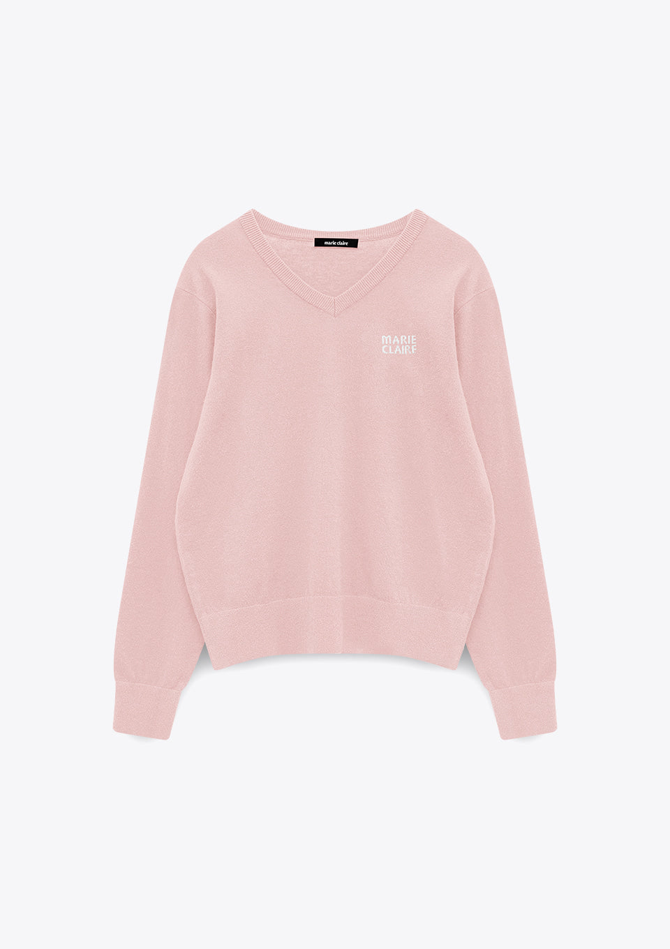 Marie Claire wool logo V-neck knit