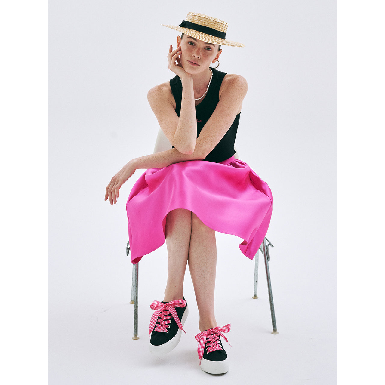 GINGHAM CHECK RIBBON SHOELACE