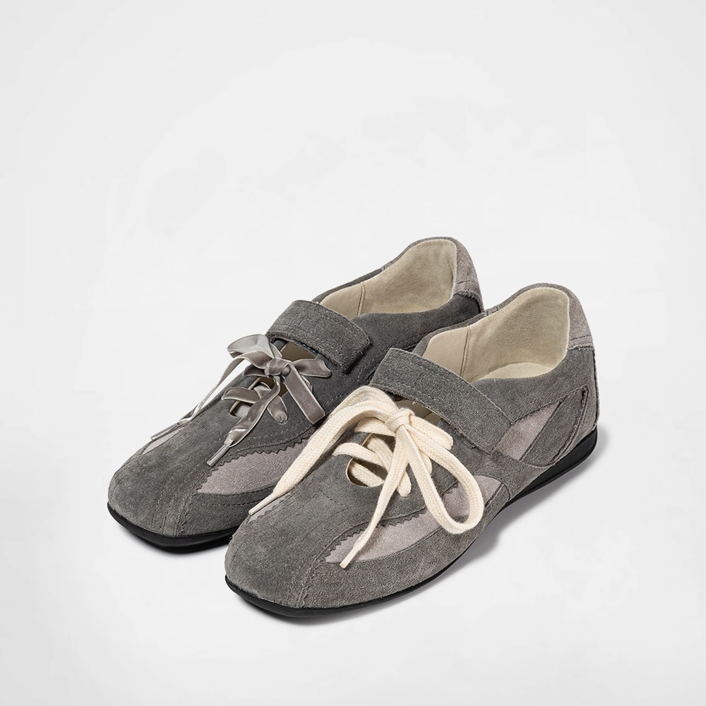 PINKING MARY JANE SNEAKERS - GREY