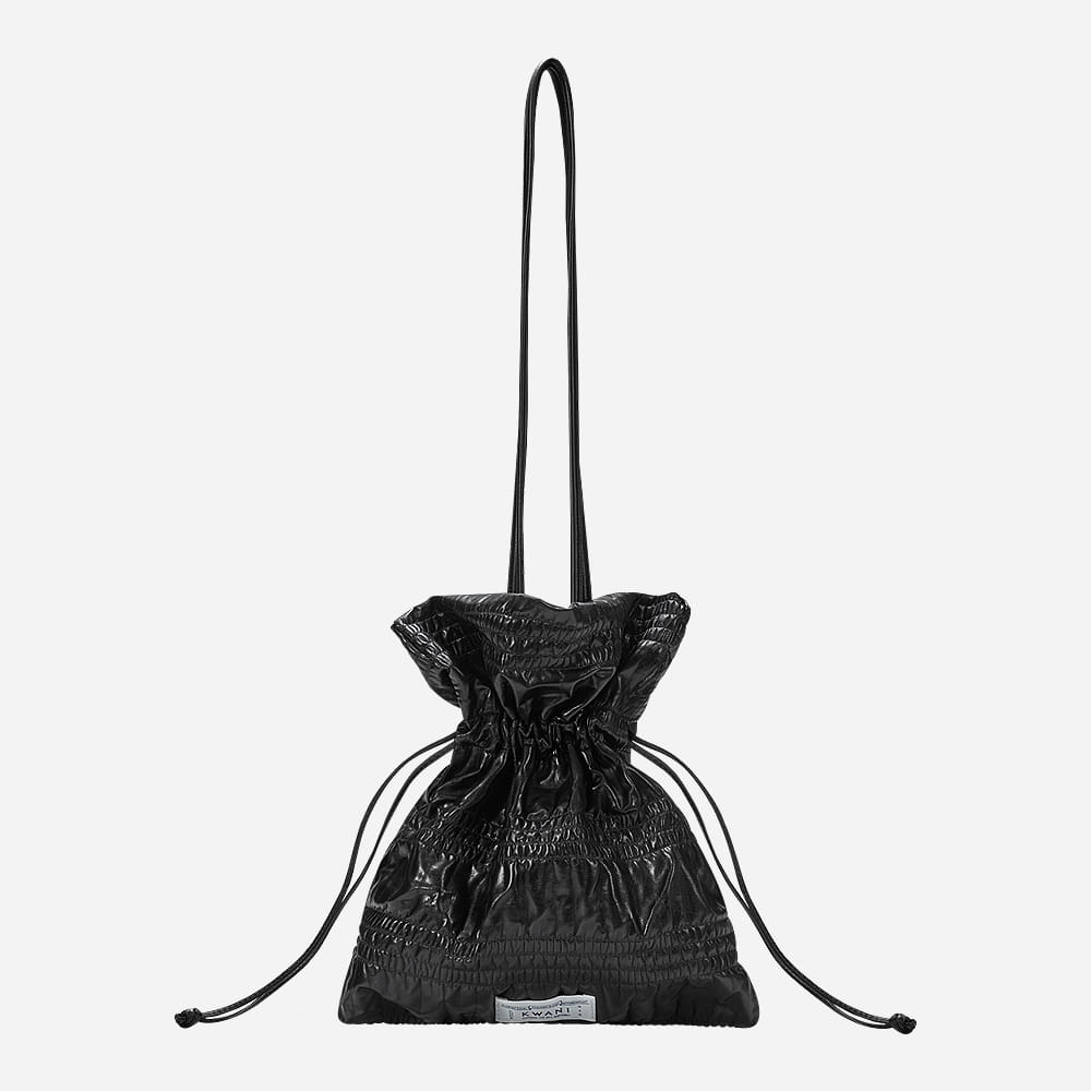 Crinkle Shoulder Bag Sleek Black