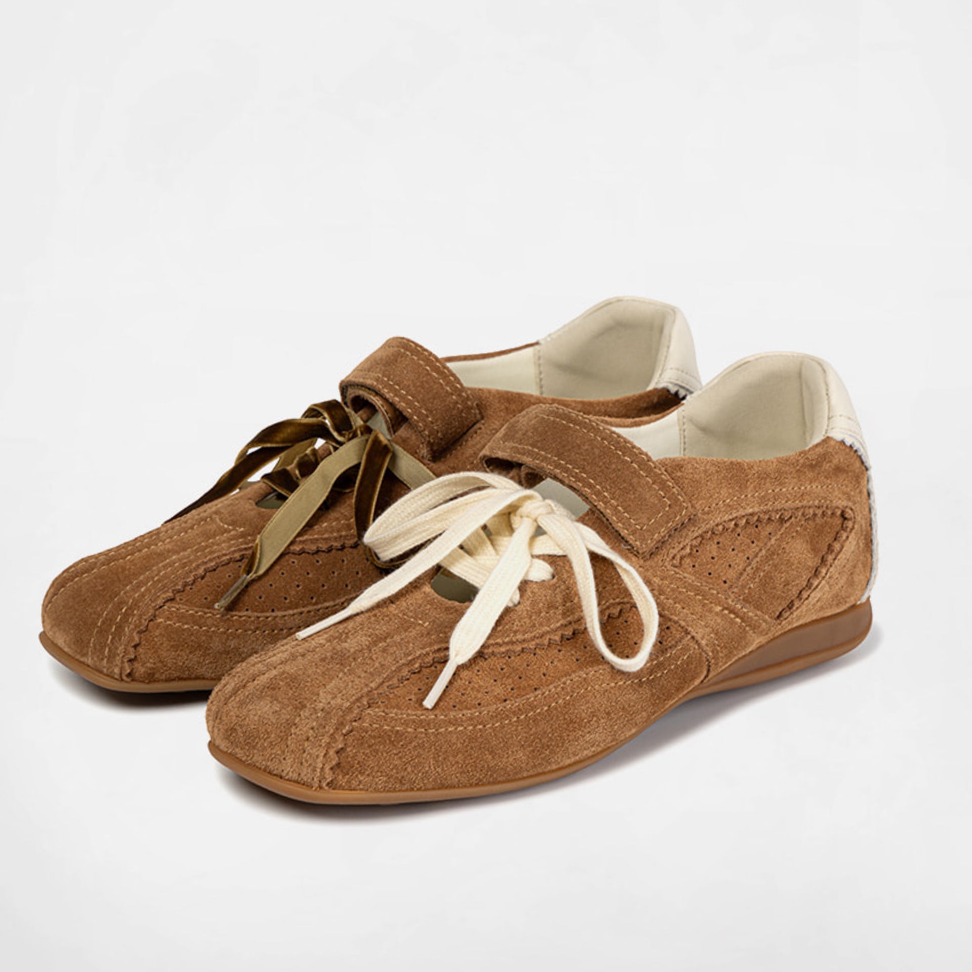 PINKING MARY JANE SNEAKERS - MOCHA