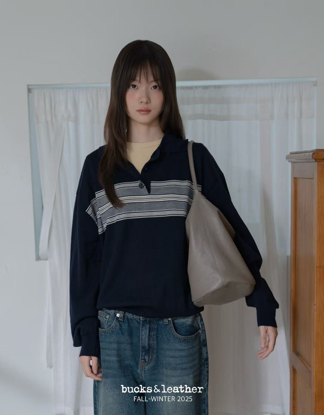 ♥︎bucks&leather♥︎25FW 真皮簡約水桶包(L Size) (贈送圓形散子包)