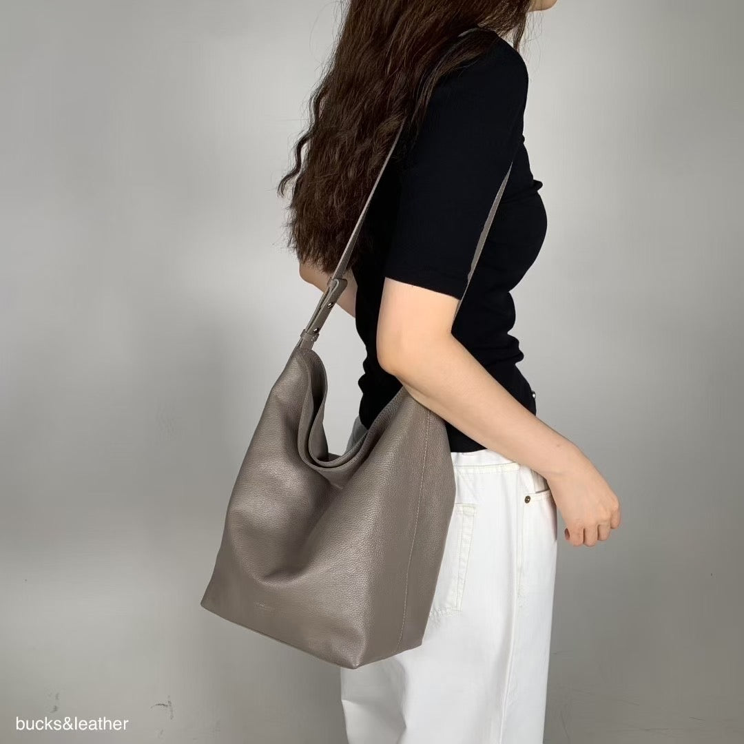 ♥︎bucks&leather♥︎25FW 真皮磁吸方形水桶包