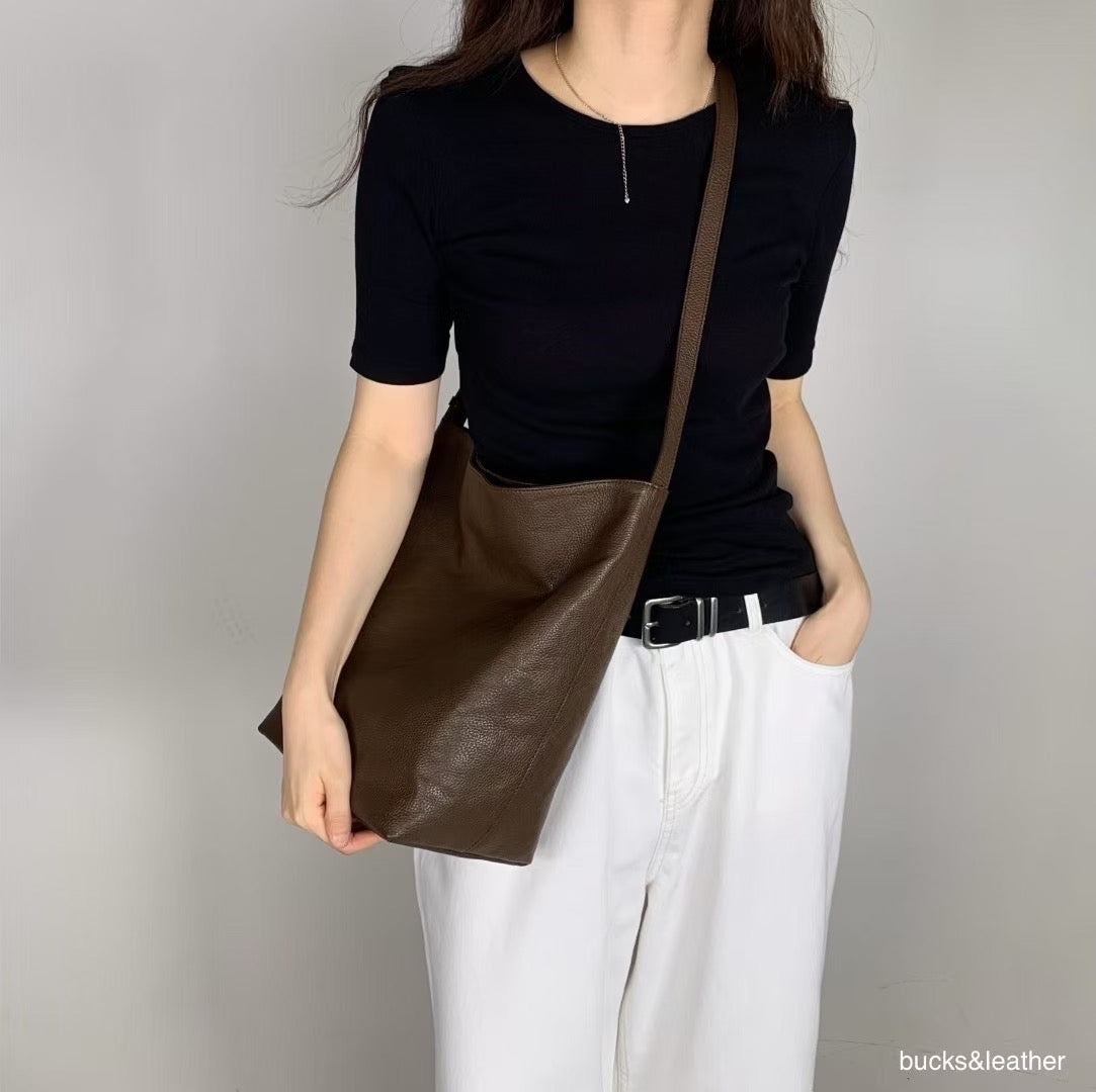 ♥︎bucks&leather♥︎25FW 真皮磁吸方形水桶包