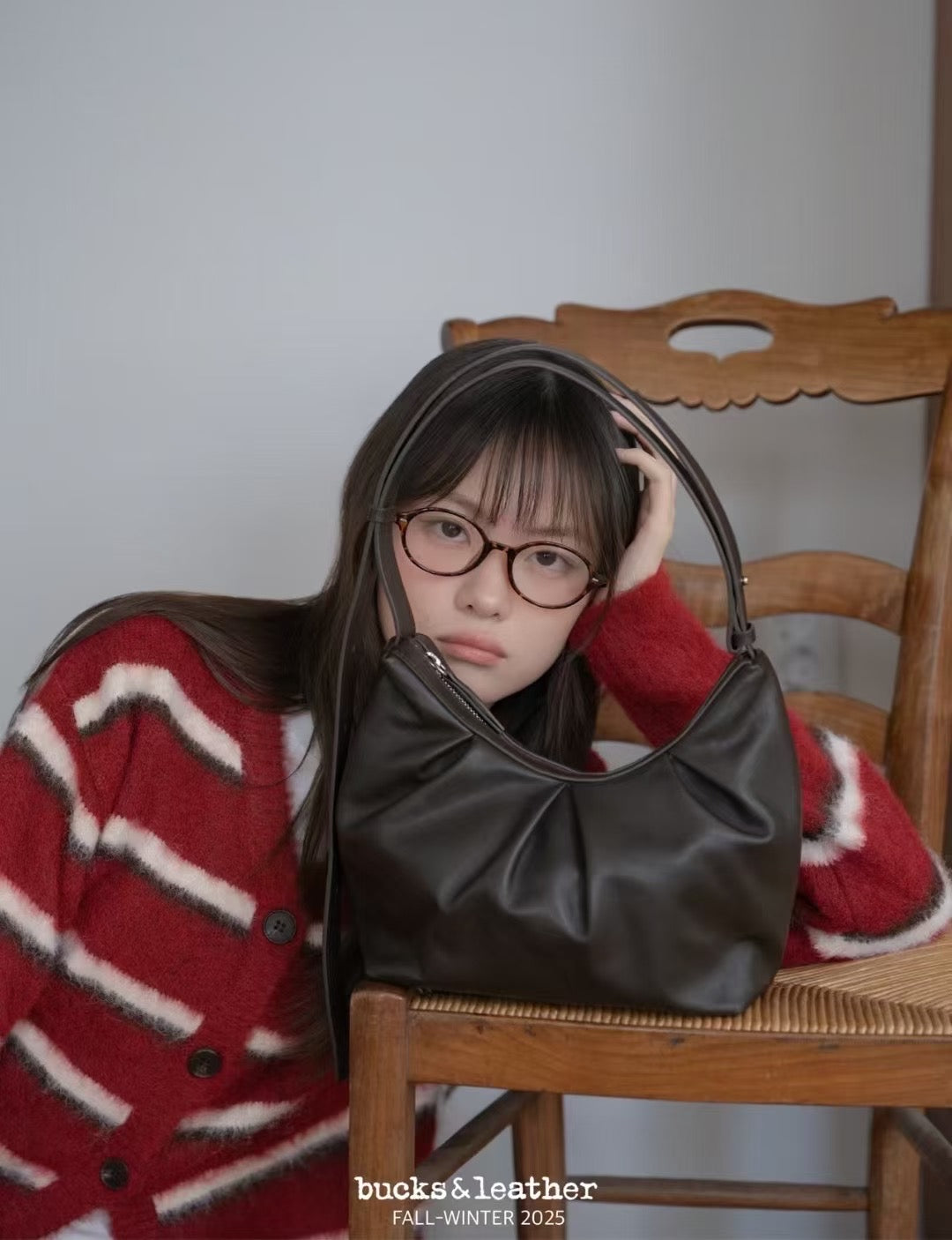 ♥︎bucks&leather♥︎25FW 真皮單肩斜揹泡泡包