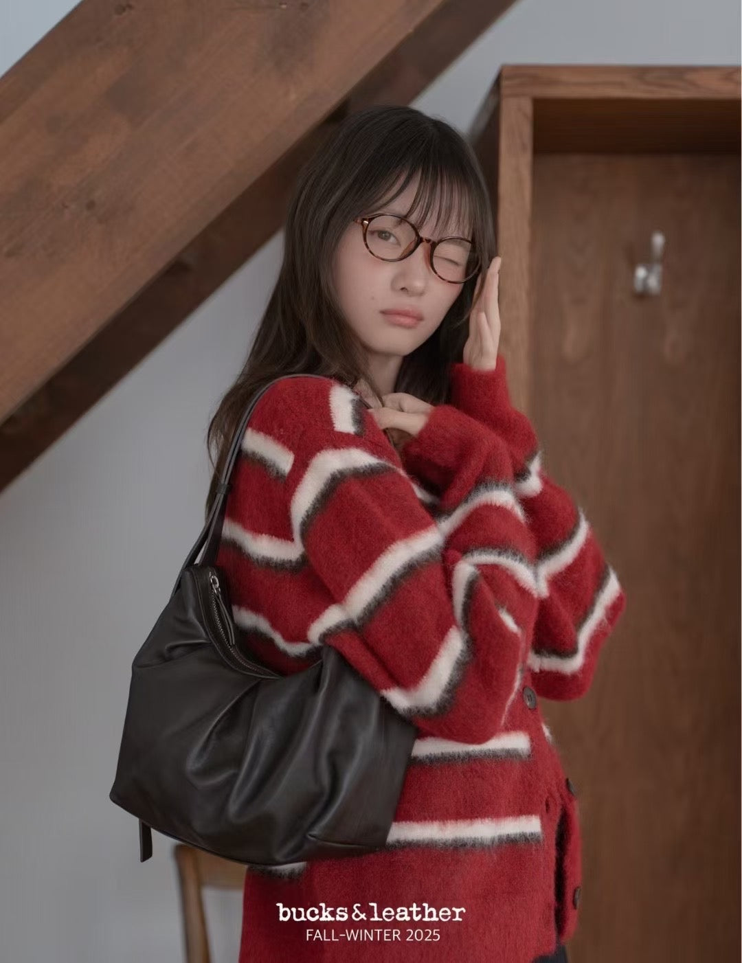 ♥︎bucks&leather♥︎25FW 真皮單肩斜揹泡泡包