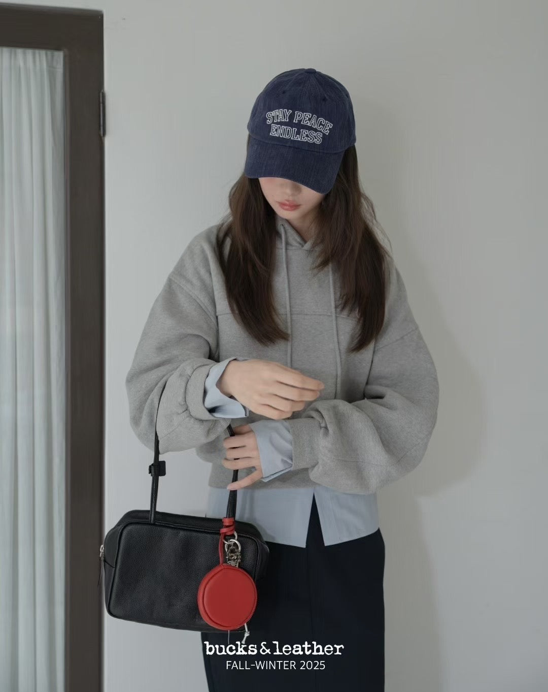 ♥︎bucks&leather♥︎25FW 真皮正方形簡約保齡球包