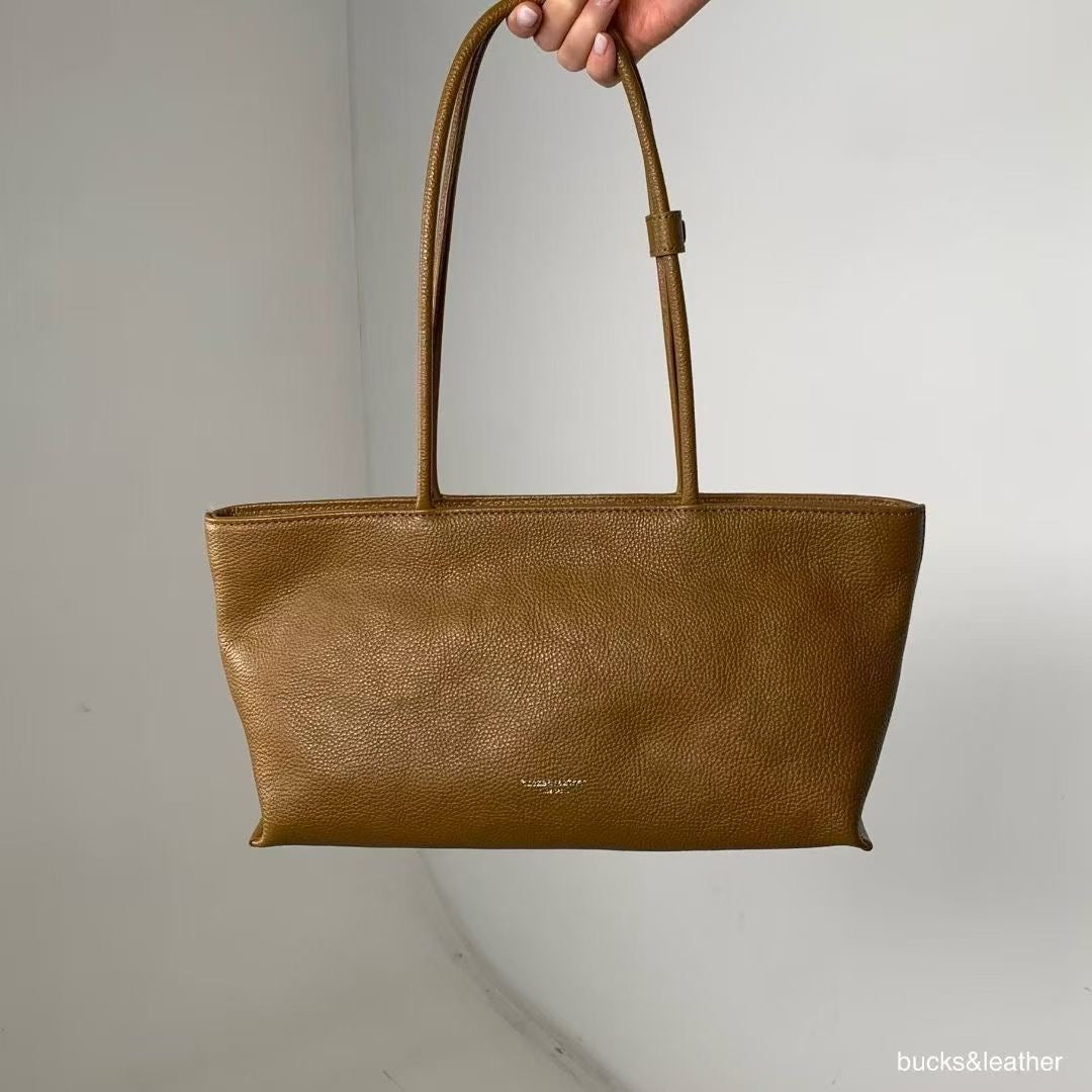 ♥︎bucks&leather♥︎25FW 真皮拉鍊腋下方形托特包