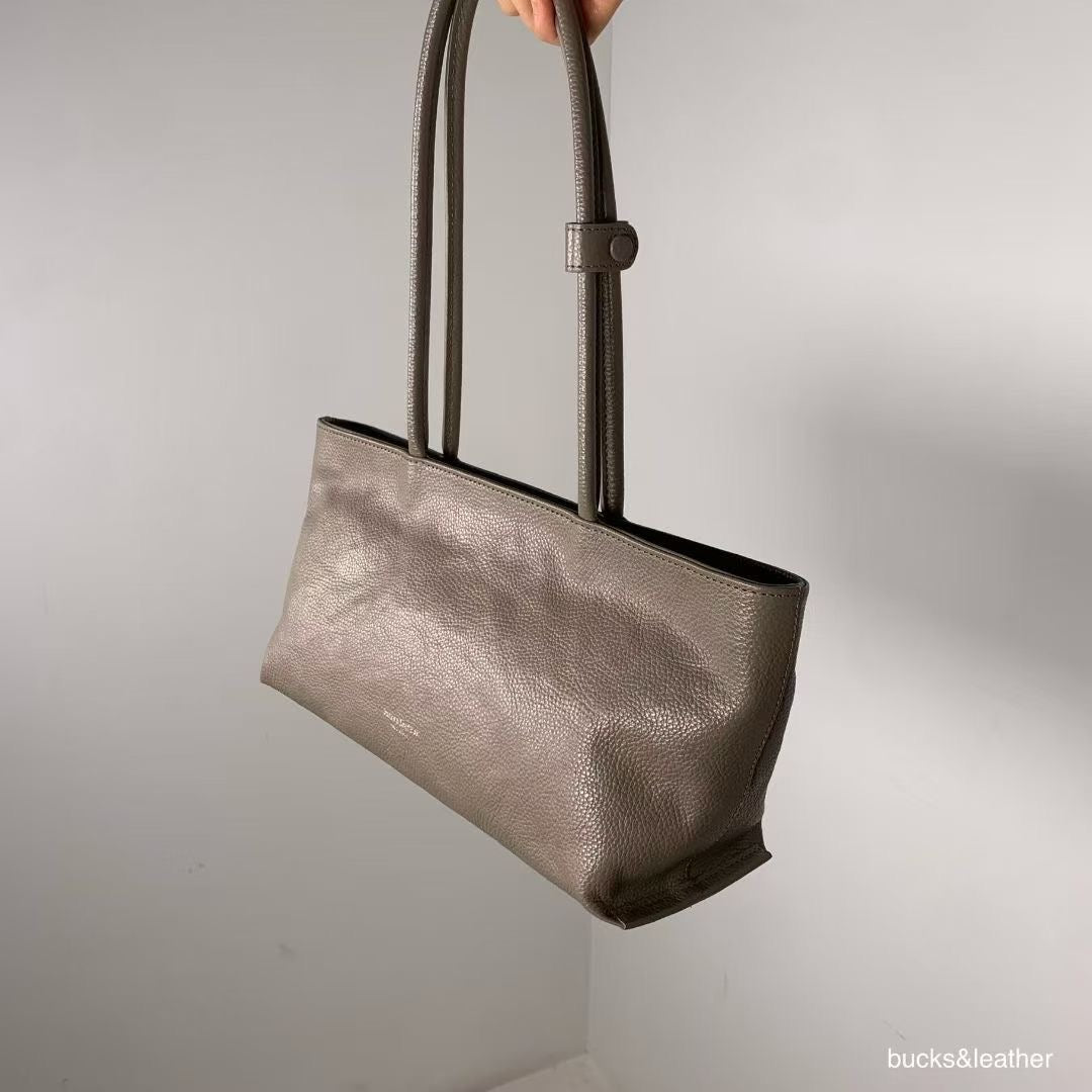 ♥︎bucks&leather♥︎25FW 真皮拉鍊腋下方形托特包