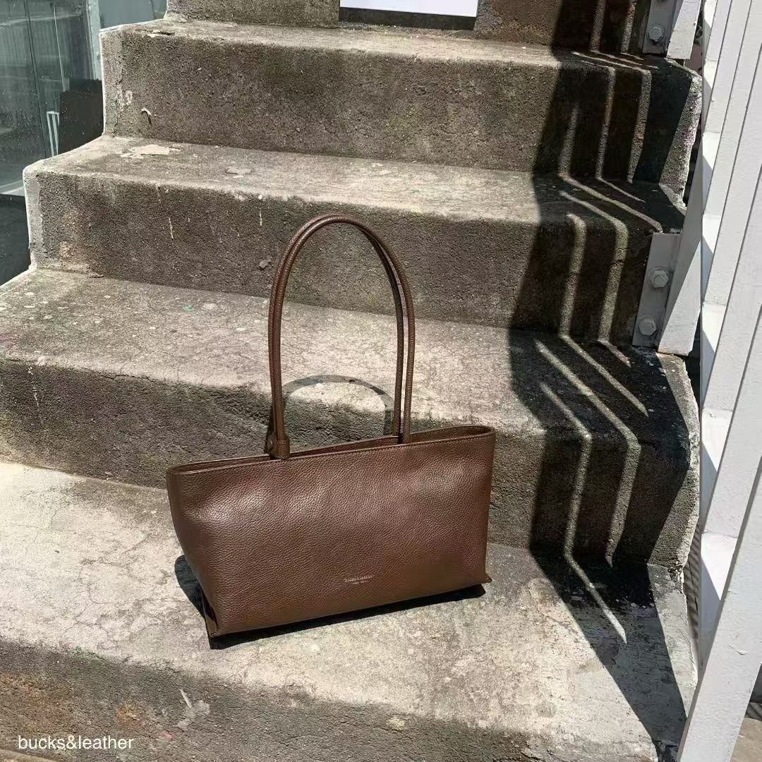 ♥︎bucks&leather♥︎25FW 真皮拉鍊腋下方形托特包