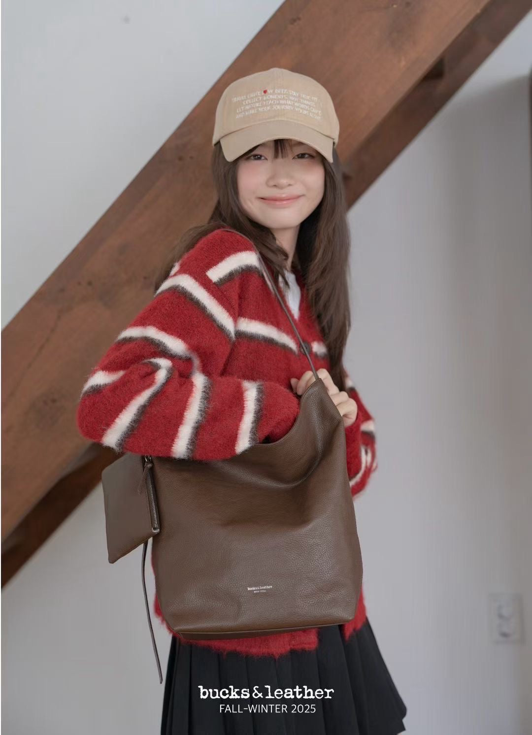 ♥︎bucks&leather♥︎25FW 真皮磁吸方形水桶包