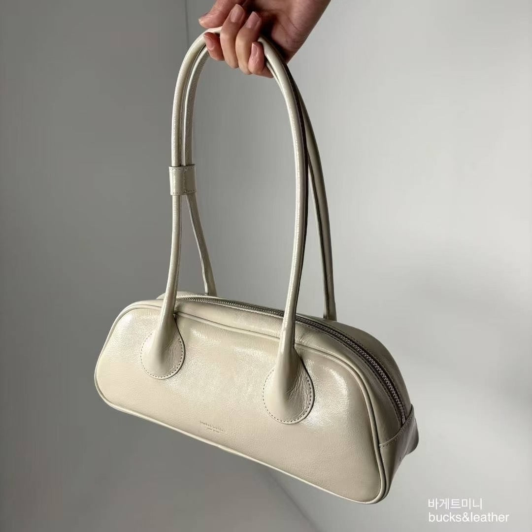 ♥︎bucks&leather♥︎人氣款真皮法棒包款手袋(M)