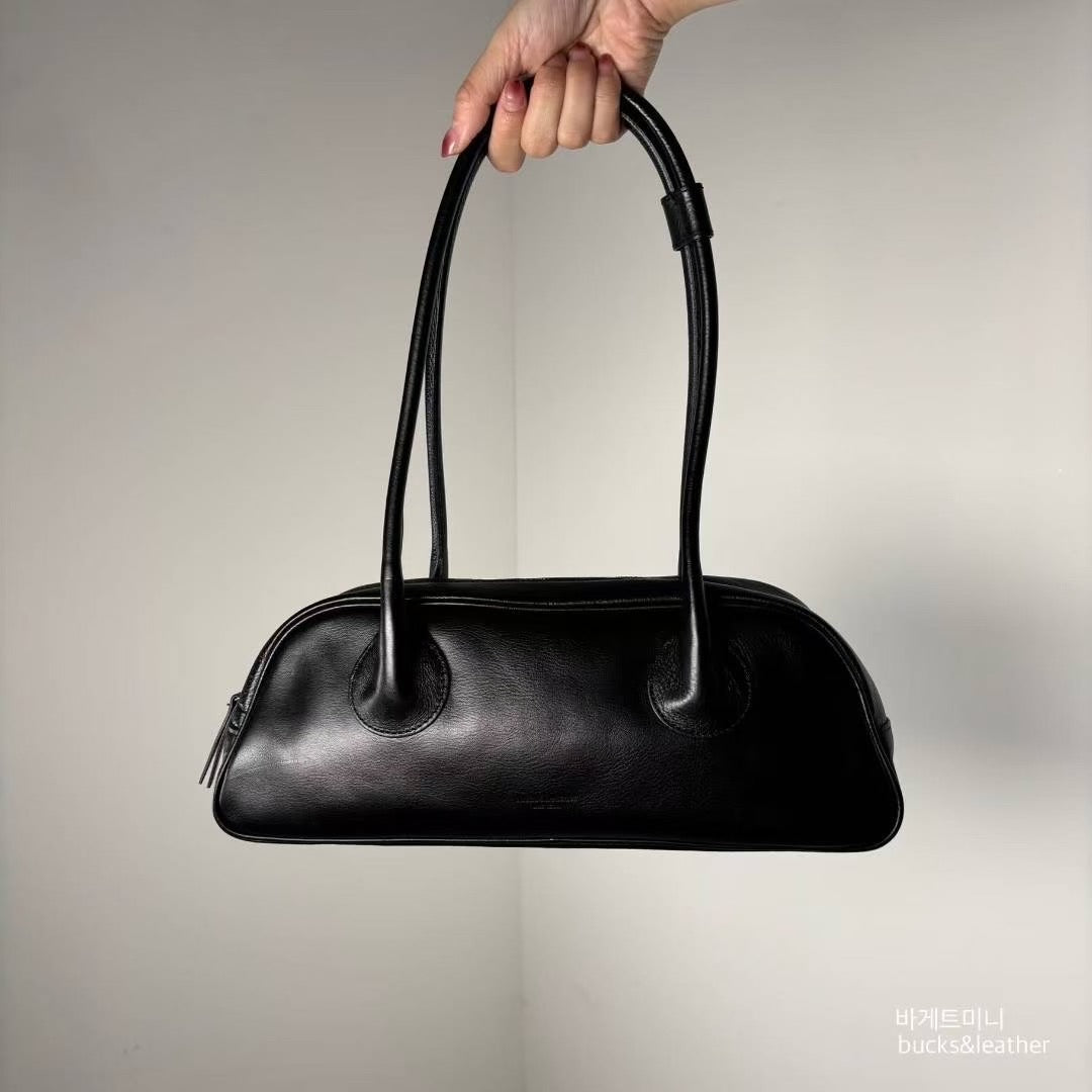 ♥︎bucks&leather♥︎人氣款真皮法棒包款手袋(M)