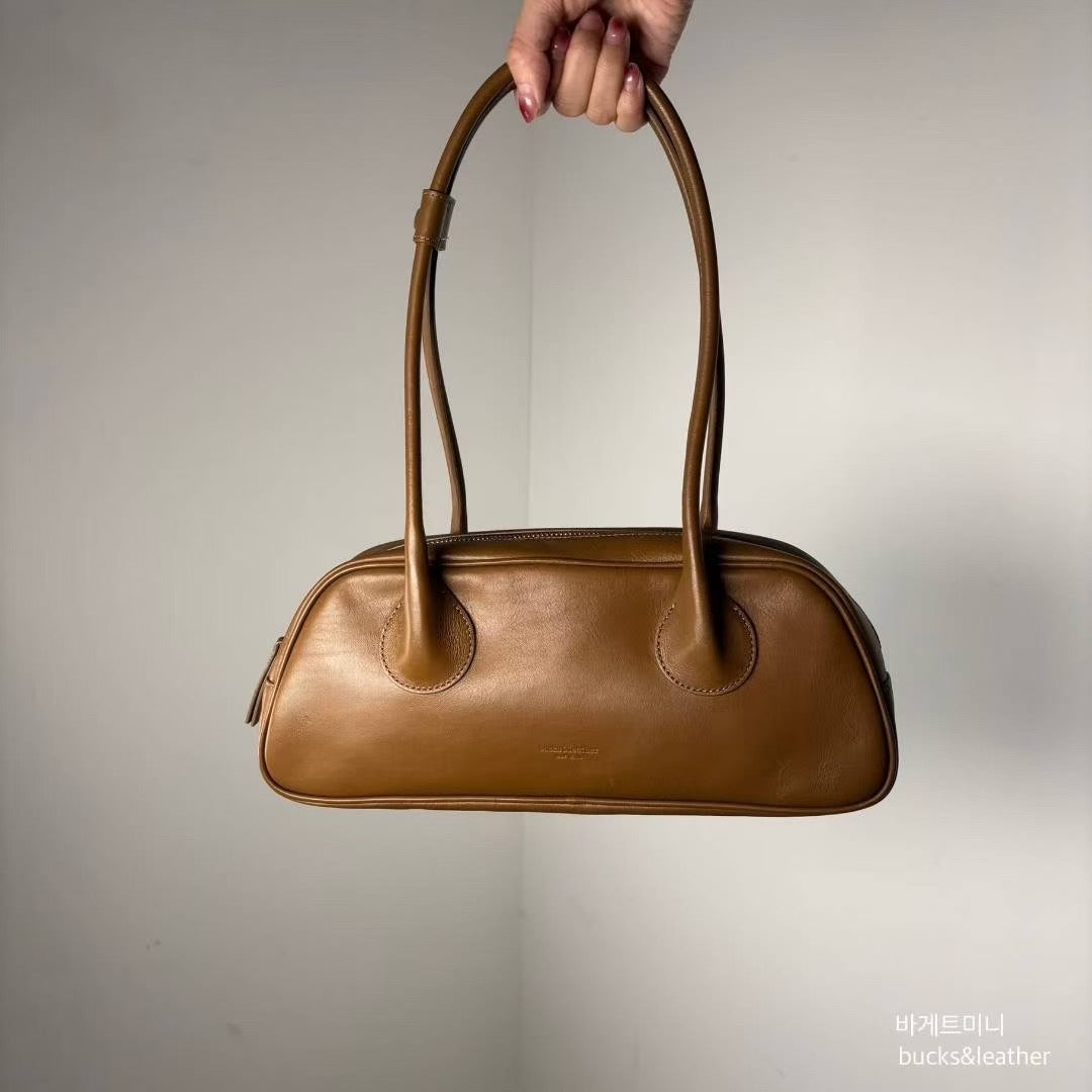 ♥︎bucks&leather♥︎人氣款真皮法棒包款手袋(M)