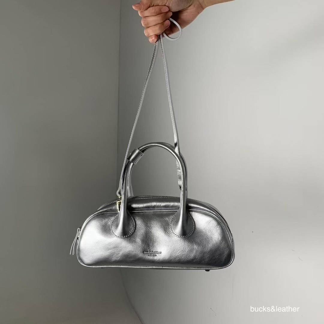 ♥︎bucks&leather♥︎人氣款真皮法棒包款手袋(S) (附長揹帶)