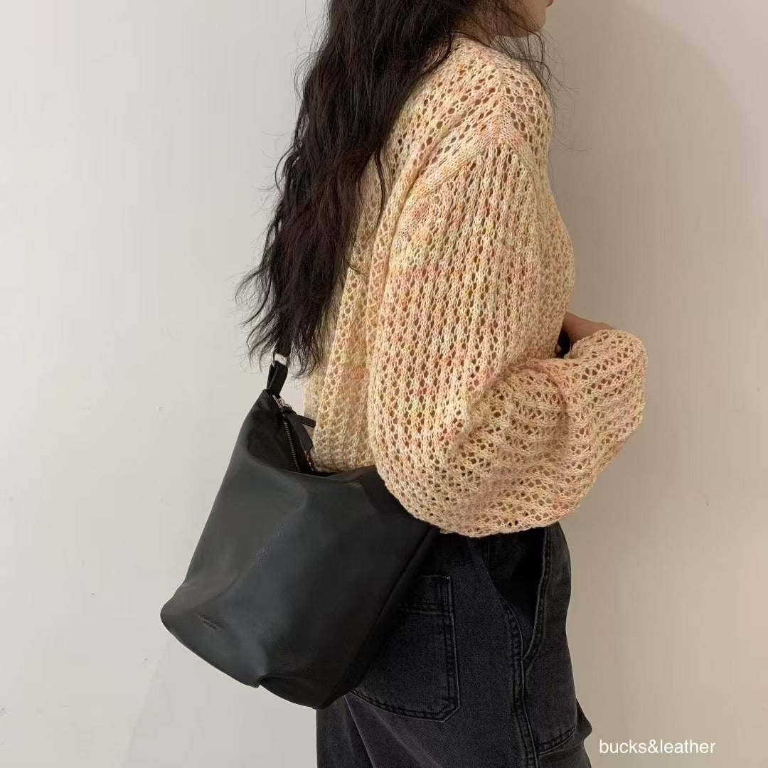 ♥︎bucks&leather♥︎25SS 人氣多種揹法真皮水桶手袋