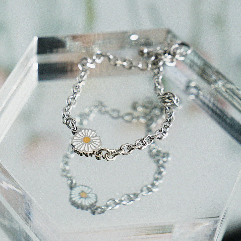 JBANS Daisy Pandant Surgical Steel Chain Couple Bracelet 小雛菊情侶手鍊