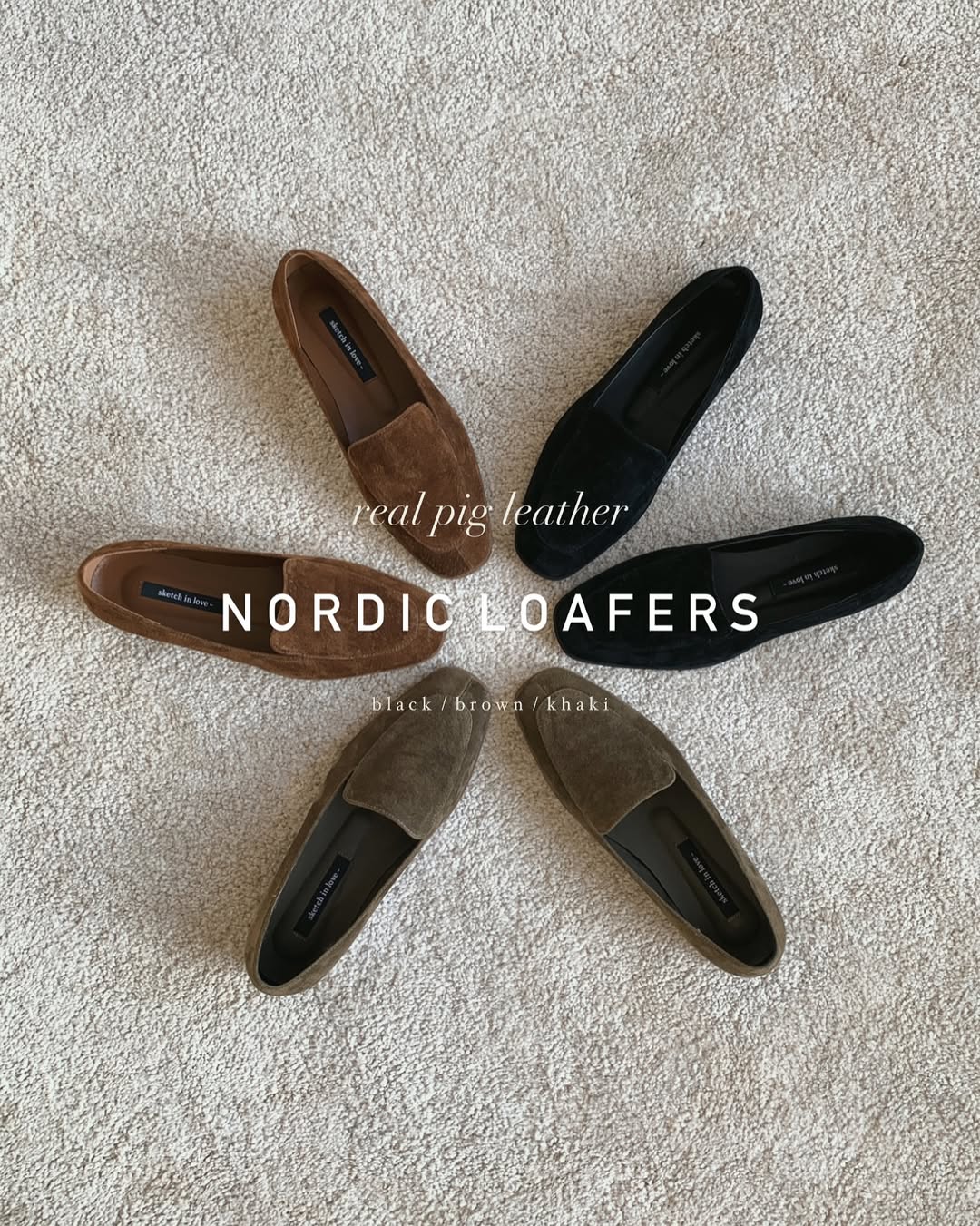 🇰🇷Sketch in love - Classic Suede Loafers