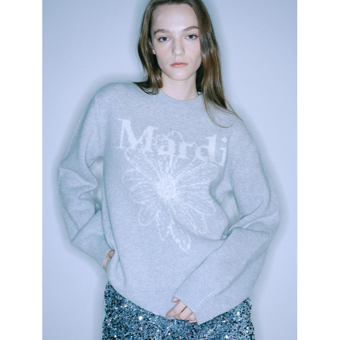 CASHMERE BLENDED PULLOVER FLOWERMARDI