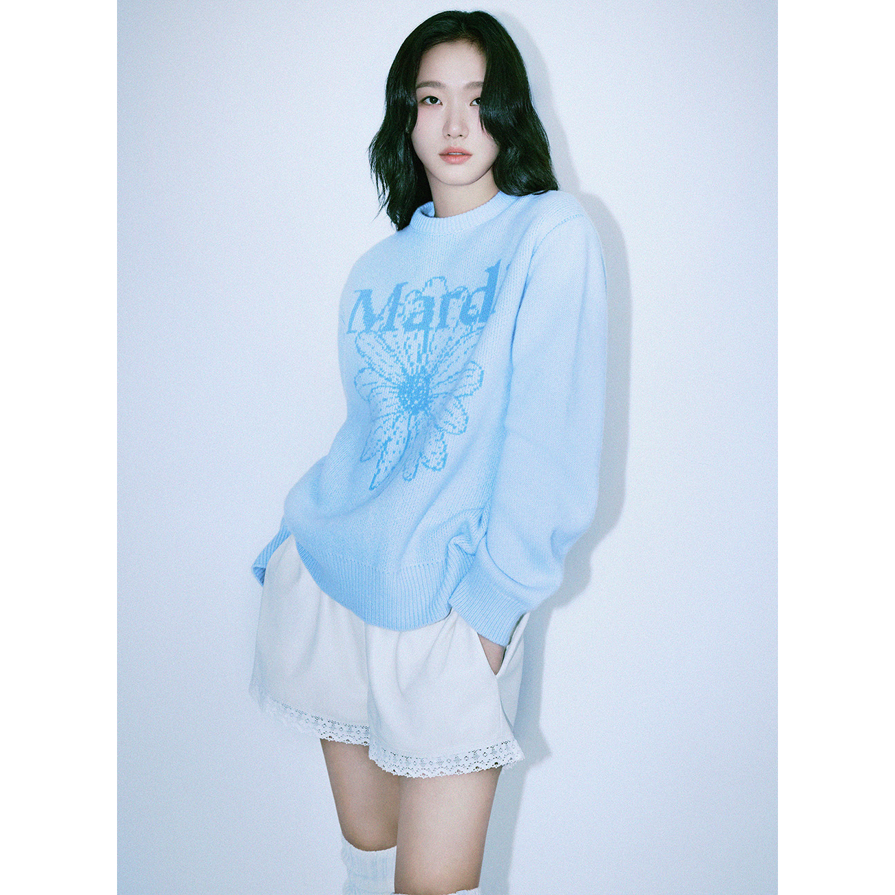 CASHMERE BLENDED PULLOVER FLOWERMARDI