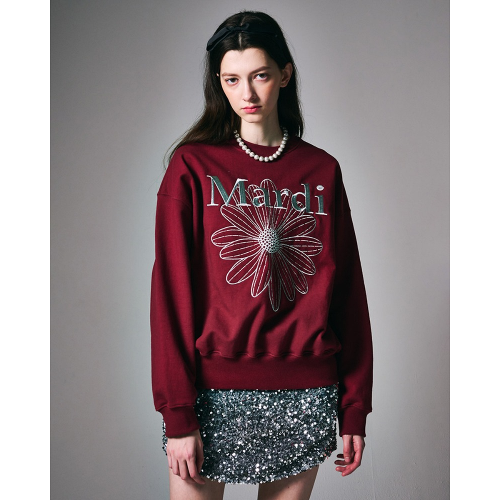 SWEATSHIRT FLOWERMARDI METALLIC NEEDLEWORK