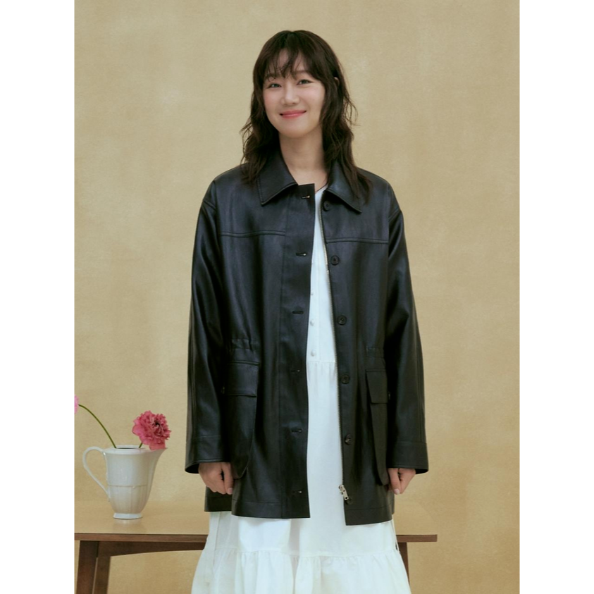 Leather Utility Half Jacket