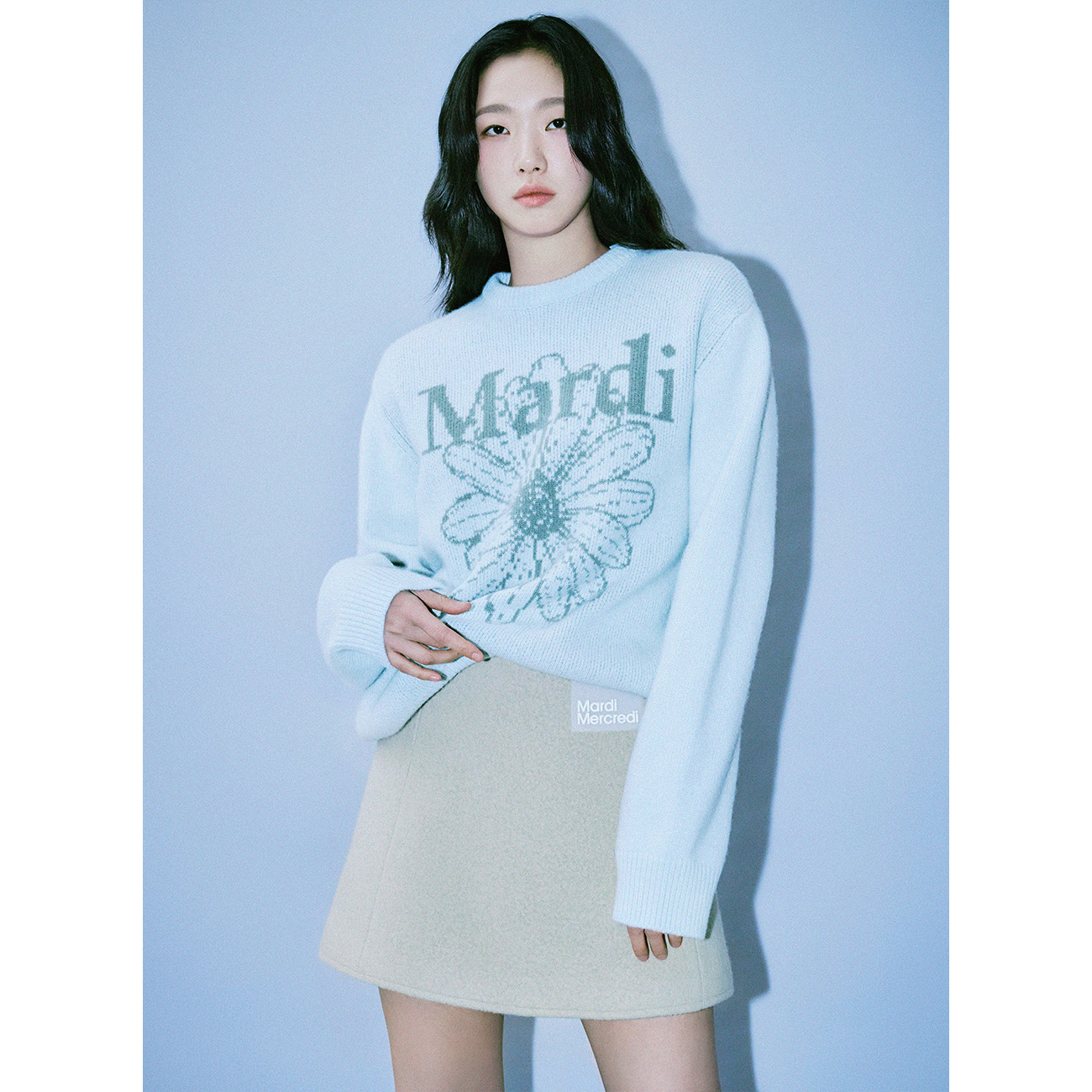 CASHMERE BLENDED PULLOVER FLOWERMARDI