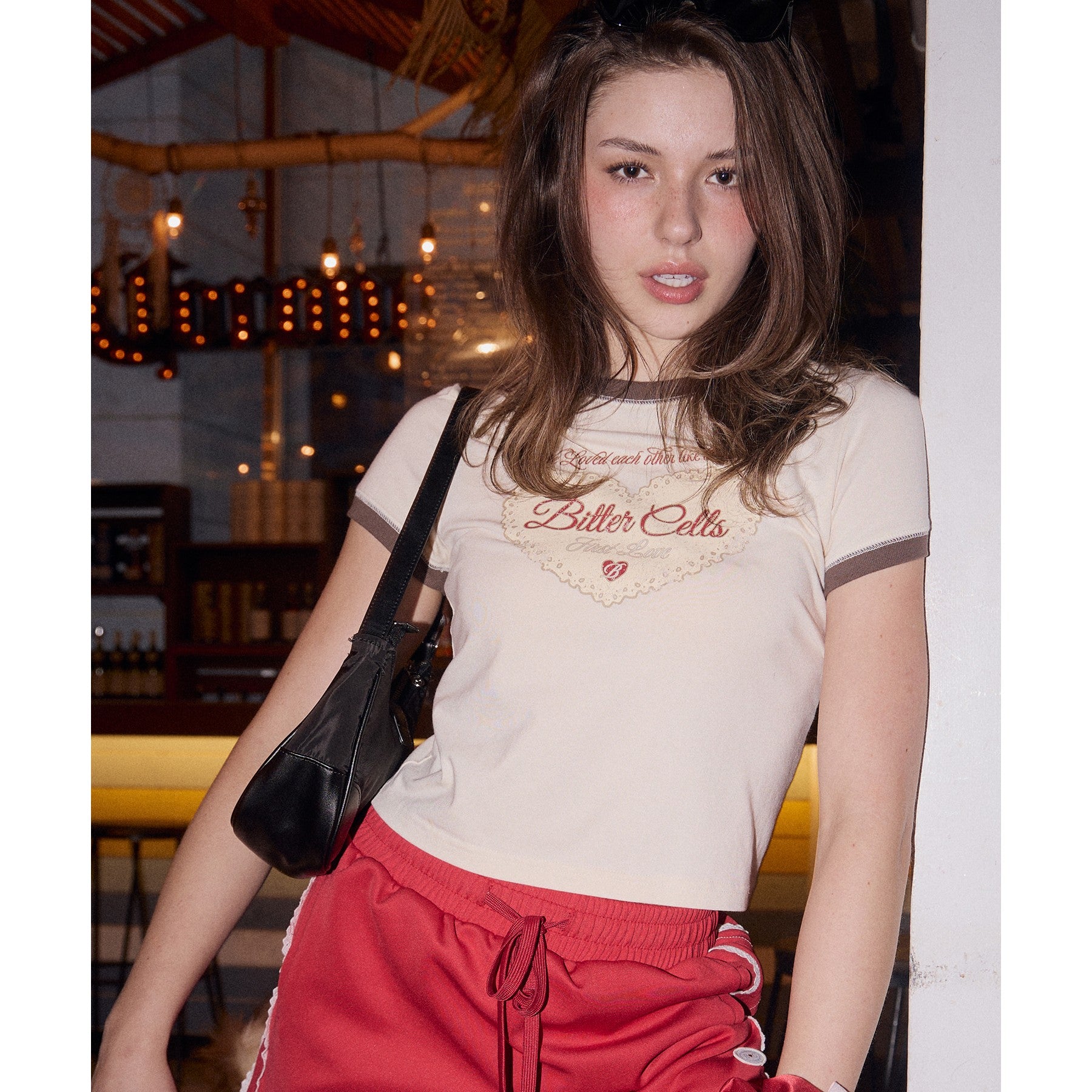 Julie Lace Ringer Tee