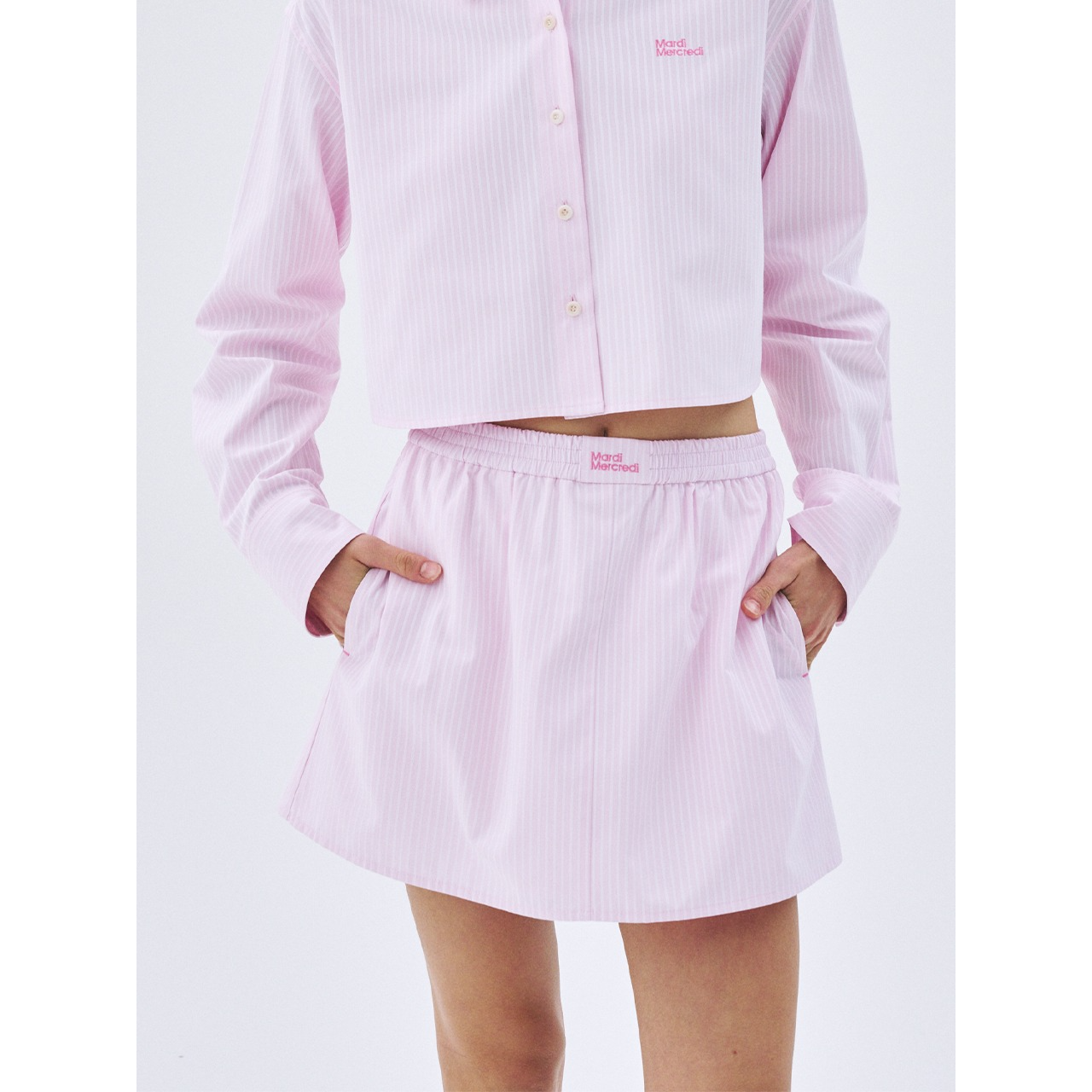 COTTON MINI SKIRT STRIPE