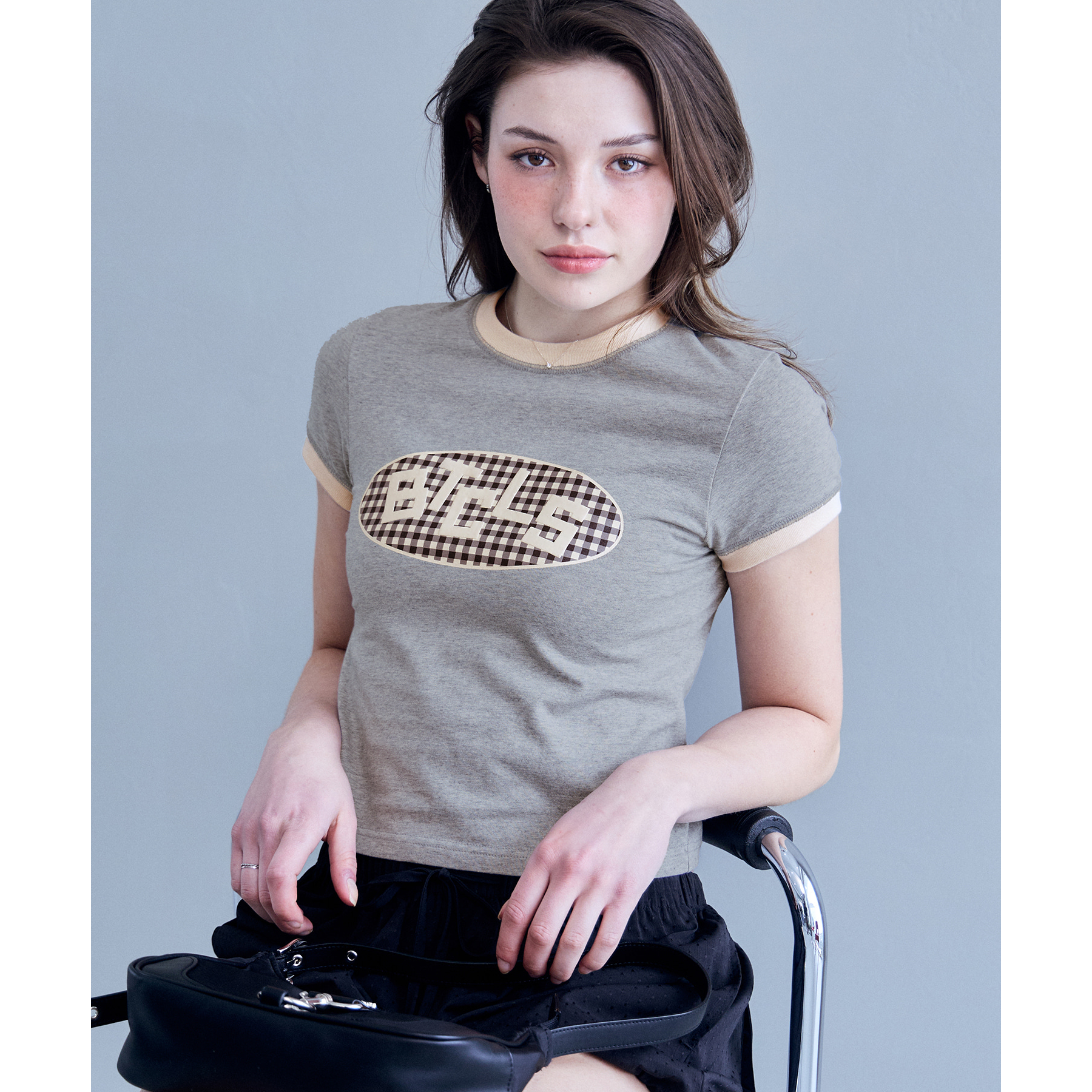 Heidi Check Ringer Tee