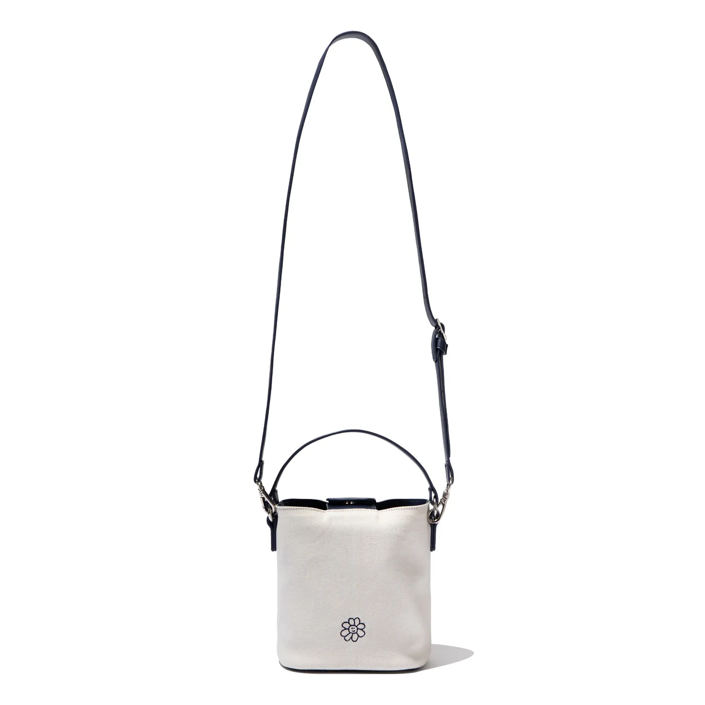 WOMAN'S FLORY STRAP CANVAS BUCKET BAG