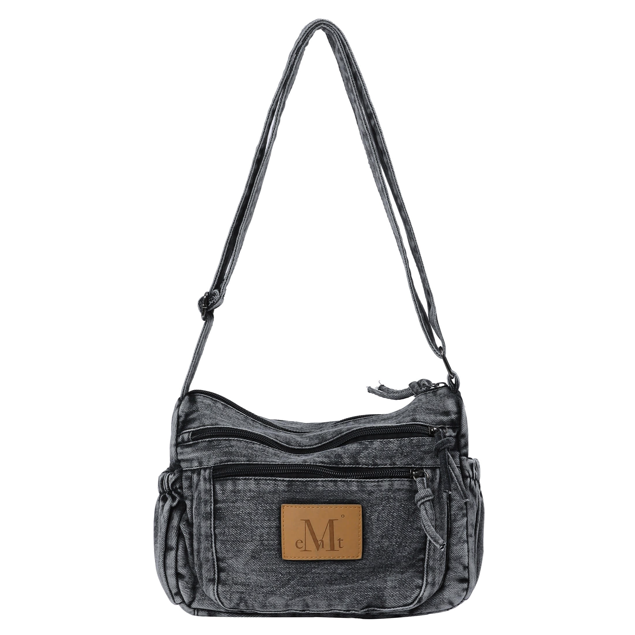 STONE WASHING DENIM CROSS BAG UNISEX