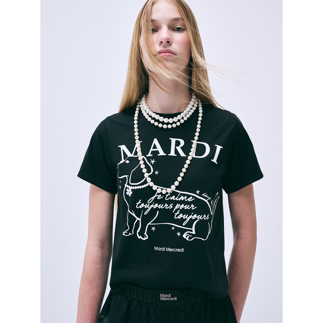 SLIM TSHIRT SWING THE TAIL DDANJI FLOWER CHOKER