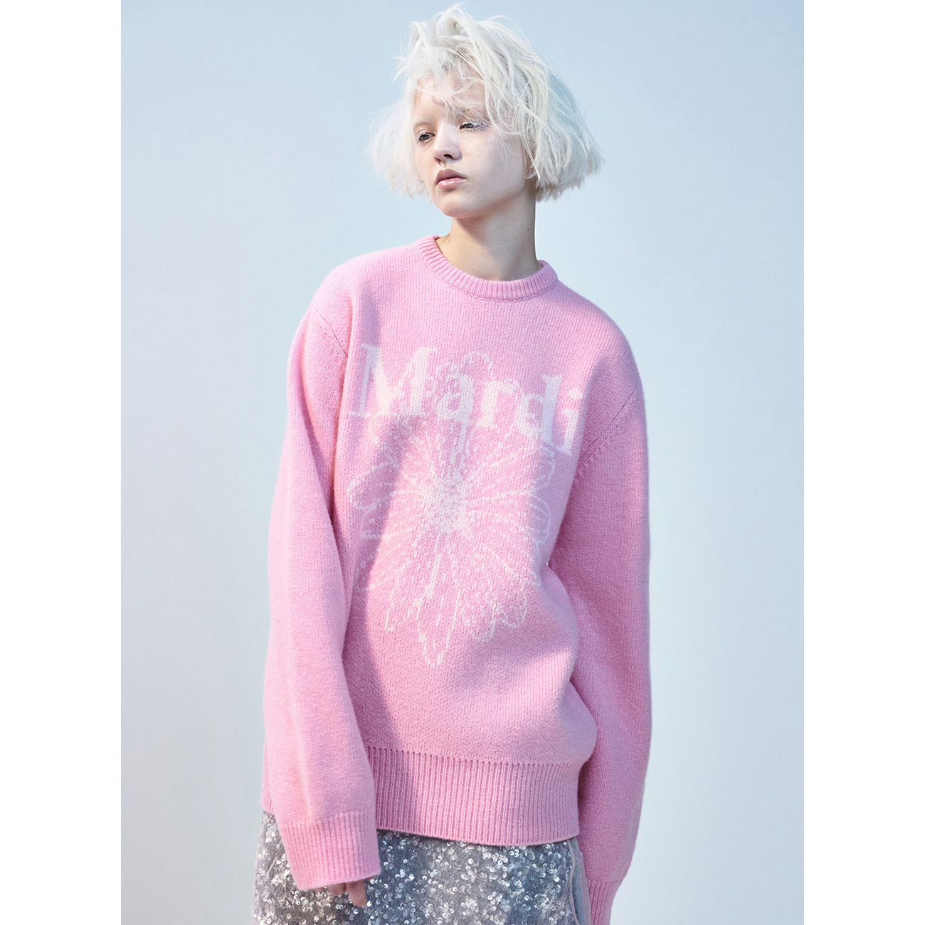 CASHMERE BLENDED PULLOVER FLOWERMARDI